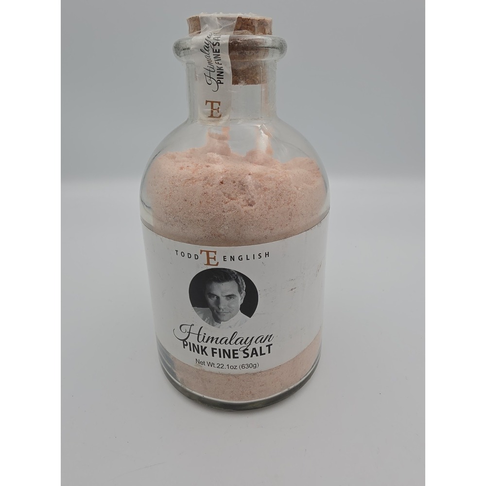 Todd English Himalayan Pink Fine Salt 22.1 Oz Glass Bottle Fine Grain Seasoning